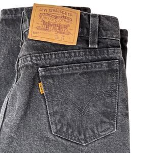 LEVI'S Orange Tab Vintage 550 Relaxed Fit Jeans in Black Women's Size: 27W x 26L